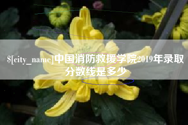 滦南中国消防救援学院2019年录取分数线是多少