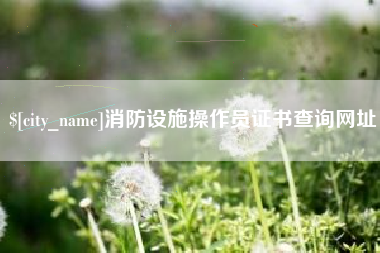 滦南消防设施操作员证书查询网址