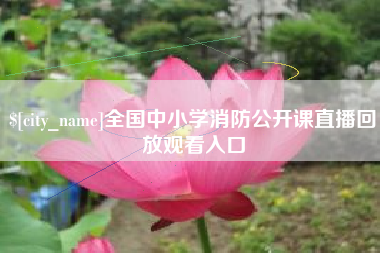 滦南全国中小学消防公开课直播回放观看入口