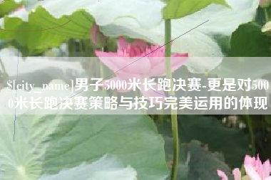 滦南男子5000米长跑决赛-更是对5000米长跑决赛策略与技巧完美运用的体现