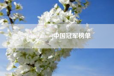 滦南中国冠军榜单