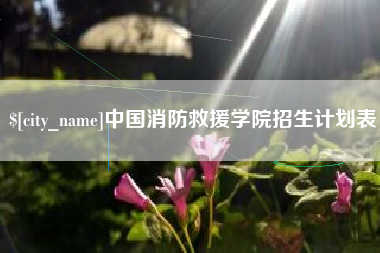 滦南中国消防救援学院招生计划表